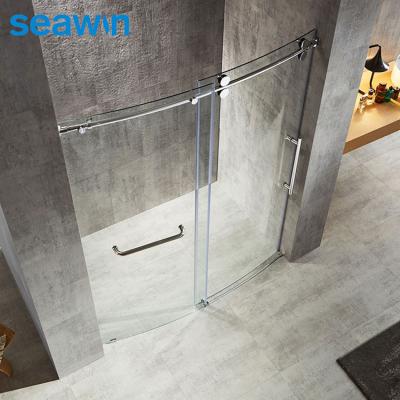 China SeaWin Bathroom Shower Enclosure Easy Clean Glass Half Round Shower Enclosure Panel Rounded Aluminum Cut Out Shower Enclosure for sale