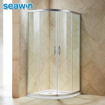 China SeaWin Easy Clean Glass Frameless Soft Sliding Rounded Tempered Glass Shower Enclosure Curved Luxury Shower Stall Enclosure for sale