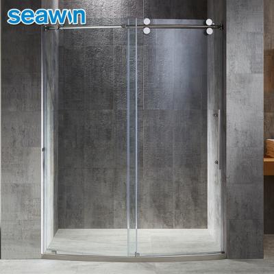 China SeaWin Easy Clean Glass High-Finished Curve Series Frameless Tempered Glass Shower Door for sale