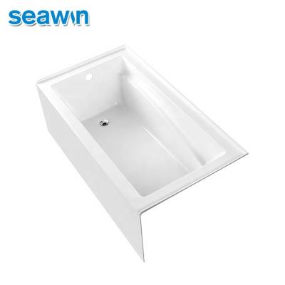 China Body Soaking SeaWin Rectangle Top Non Slip Bath Tub Acrylic Family Single Rectangle Bathtub for sale