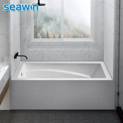 China Body Soaking White Rectangular Hotel 150cm Custom Deep Skirt Bath Banheira Adult Bathtub for sale