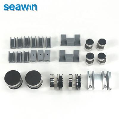 China Easy Installation SeaWin Double Shower Door Frameless Glass Sliding Wheel Kit Fittings Set Hardware for sale