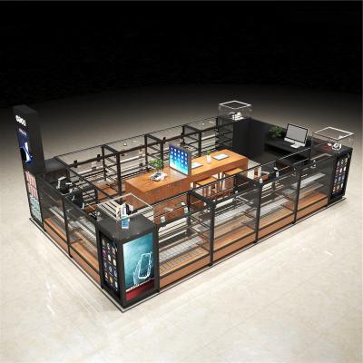 China Exquisite retail mobile phone accessories show kiosk with mobile phone repair kiosk design on shopping mall sale ELN-051801 for sale