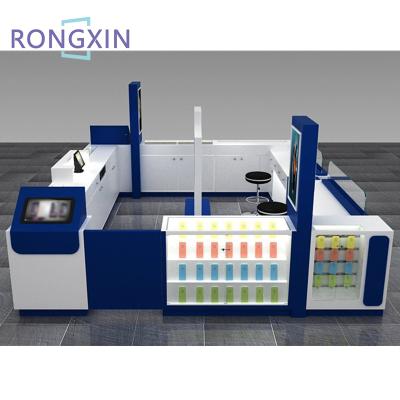 China Mobile phone repair kiosk retail mobile phone case display glass counter mall cell phone accessories kiosk for sale ELN-051701 for sale