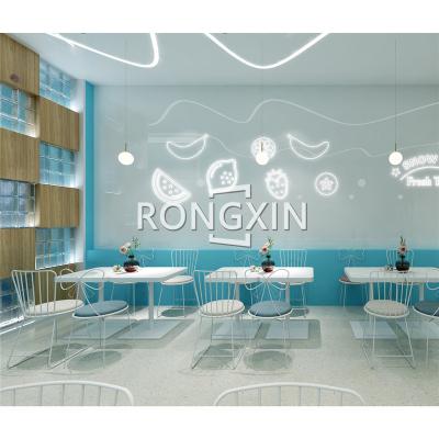 China Fashionable Shop Interior Decor Bubble Tea Candy Retail Store Custom Decoration for Ice Cream Shop Ice Cream Shop 02 for sale