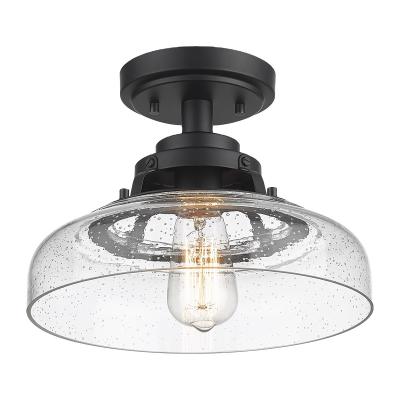 China Modern Decorative Indoor Lighting Farmhouse Semi Flush Mount Modern Ceiling Light Fixture 1-Light Smart Black Industrial Chandelier Led Pendant Lamp For Home for sale