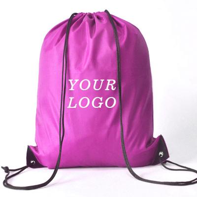 China Eco-friendly Factory Custom Logo Sports Backpack Polyester Printing Suction String Bag Drawstring Bag for sale