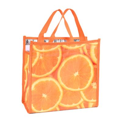 China Large Tote Grocery Food Delivery Extra Waterproof Insulated Nonwoven Thermo Bag Cooler Thermal Bag for sale