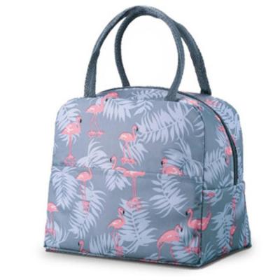 China Waterproof Hot Selling Custom Made Flamingo Printing Tote Kids Lunch Bag Waterproof Lunch Bag Factory Wholesale for sale