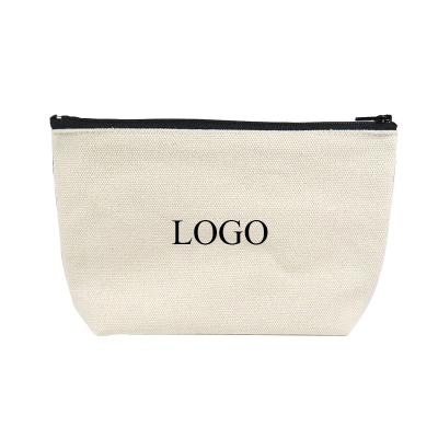 China Custom Logo Women Soft Wallet Cotton Canvas With Zipper Pouch Make Up Pouch Cosmetic Bag For Promotional for sale