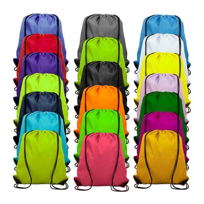 China High Quality Eco-friendly Promotional Custom 210D Polyester Drawstring Bag Sport Backpack for sale