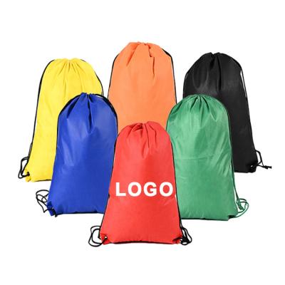 China Eco-friendly lightweight sport polyester waterproof drawstring bag with logo for sale