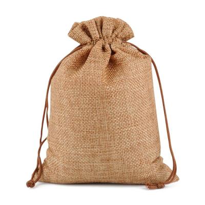 China Eco-Friendly Natural Burlap Bags Jute Drawstring Bag Wedding Favor Gift Small Jute Bag for sale