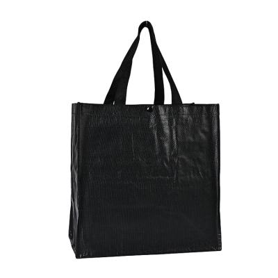 China Recyclable Eco Friendly China Recycle Black PP Woven Bags Customized for sale