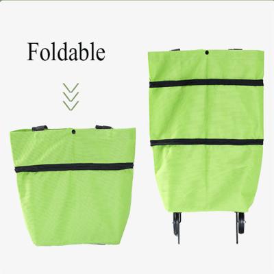 China Factory Price Customized High Quality Collapsible Grocery Folding Bags With Wheels for sale