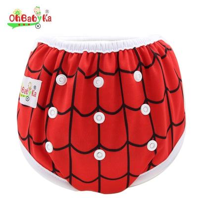 China Washable and Reusable Ohbabyka Printed Potty Training Pants Underwear Cloth Polyester Babies Printed Microfiber Minky Cloth Diaper for sale