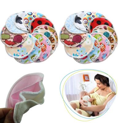 China Ohbabyka ABSORBENT Printed Organic Bamboo Nursing Reusable Puddle Proof Nursing Pads Washable Breast Pads Pads for sale