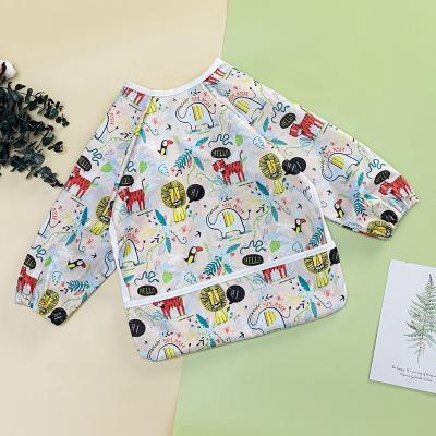 China Viable Ohbabyka Cartoon Models Long Sleeved Bib PUL Breathable Waterproof Baby Bibs Burp Cloth Bib for sale