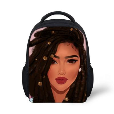 China Other Hot Sale Nice Art Afro Girls Children Black Schoolbag Kids School Bag For Girls Backpacks Student Bookbags for sale