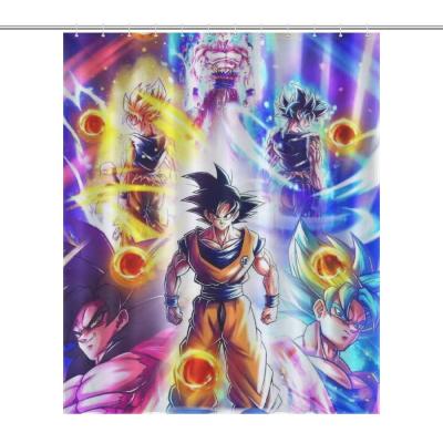 China Cool Anime Style Dragon Anime Ball Super Goku Ultra Viable Instinct Polyester Waterproof Bathroom Shower Curtain 60x72 inch Curtain for sale