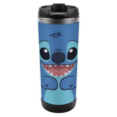 China Caisi Cartoon Point Stainless Steel Tumbler 380ml Double Wall Vacuum Insulated Water Tumbler Cup With Lid for sale