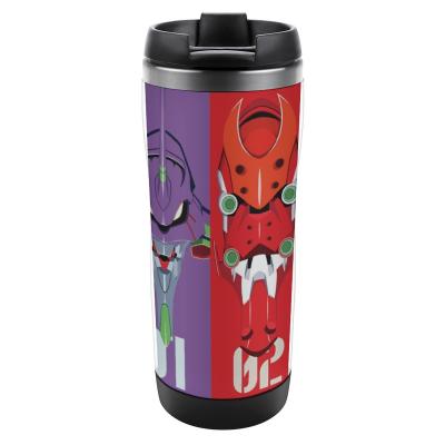 China Caisi Evangelion Outdoor Durable Coffee Travel Mug Mug Stainless Steel Vacuum Insulated Tumbler 13.5 Ounce For Home Office Sport Party Gift for sale