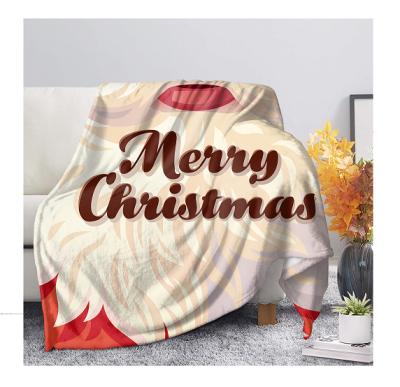 China Super Soft Xmas Anti-Pilling Blanket Merry Christmas Prints Shear Home Decor Fuzzy Breathable Throws Holiday Theme Blanket For Winter for sale