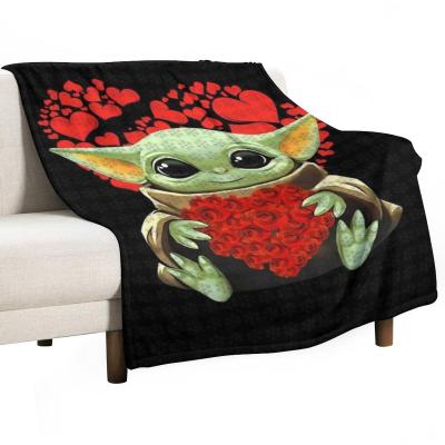 China Anti-pilling Baby Yoda Blanket Ultra Soft Micro Fleece Blanket Throw All Seasons Warm Throw Blanket For Nap Couch Bed Living Room for sale