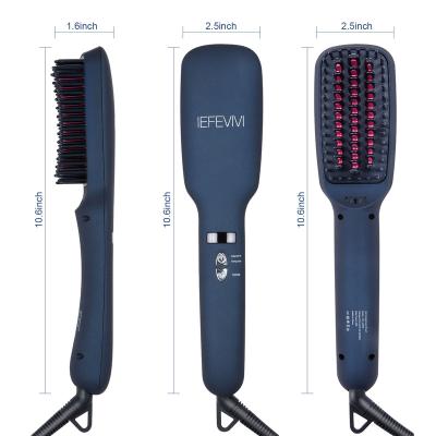 China Hot Wholesale Hot New Household Electric Hair Straightener Comb Brush Type Blue for sale