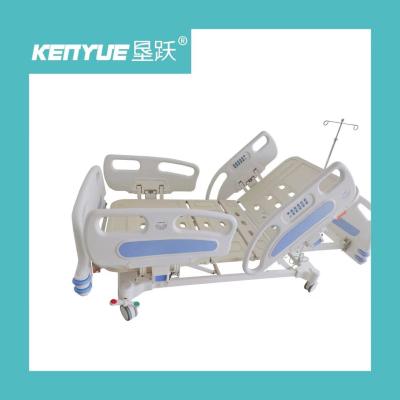 China Blue Adjustable Electric Hospital Bed Five Function Hospital Bed for sale