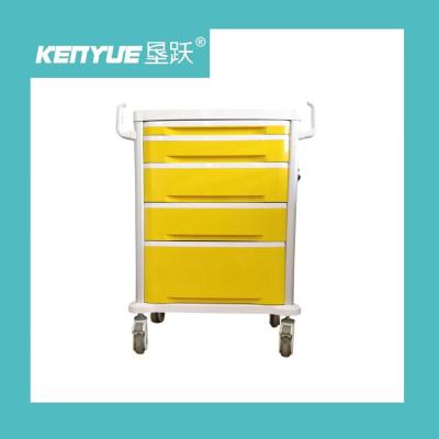 Chine Chariot médical mobile de chariot à hôpital avec le jaune de cadre d'alliage d'aluminium à vendre