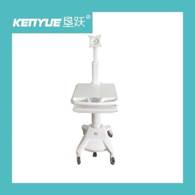 China Aluminum Alloy Mobile Hospital Carts Medical Computer Carts White ABS for sale