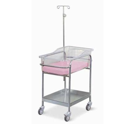 China High Strength Hospital Baby Crib  Stainless Steel With Infusion Stand Mattress Hospital Baby Bed for sale