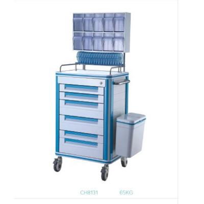 China Beautiful Appearance Drug Truck Medical Instrument Trolley Silent Side Ways Medical Emergency Trolley Cart for sale