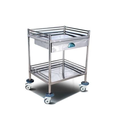 China Stainless steel medical trolley single-layer trolley hospital trolley for sale