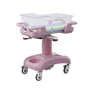 China Medical Deluxe Adjustable Baby Child Bed Crib Driver With Wheel In Pink for sale