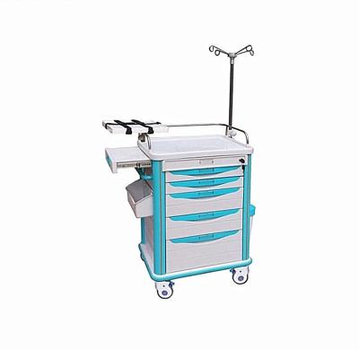 China ABS Medicine Crash Cart Hospital Equipment Treatment Trolley Multi Function for sale