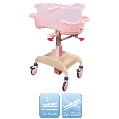 China High quality Factory wholesale fast deliverymanual hospital Deluxe Baby Bed with Trolley for sale