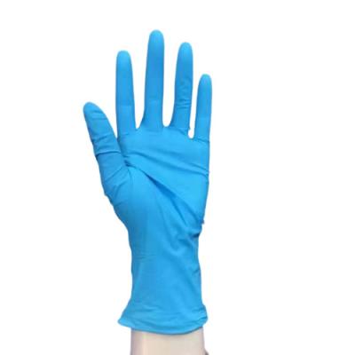 China Hospital Disposable Exam Gloves Color Blue Nitrile Gloves Three Sizes for sale