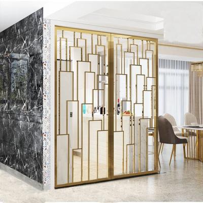 China Europe ASTM 304 Stainless Steel Panels Decorative Metal Partition Living Room Divider for sale