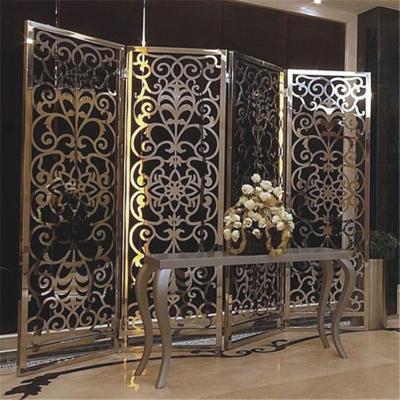 China Europe Customization 201 Black Titanium Folding Screen 304 316 Stainless Steel Interior Room Divider for sale