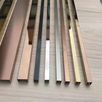 China OEM &ODM Modern Factory Flooring Accessories U Profile Tile Trim Stainless Steel Skirting Board Baseboard for sale