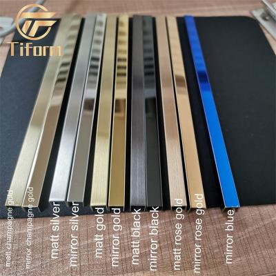 China Modern SS201 304 chrome rose stainless steel u t v l gold channel metal tile trim for ceiling for sale