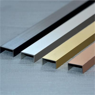 China Modern Curved Metal Junction Panels U Channel Stainless Steel Floor Tile Trim for sale