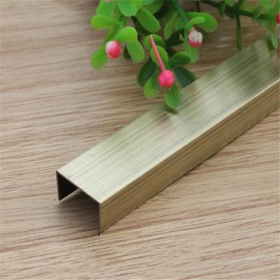 China Modern Trim Listello Border Mirror Brush Finish Ceramic U Channel U Shape Stainless Steel Ceramic Tile Corner Trim for sale