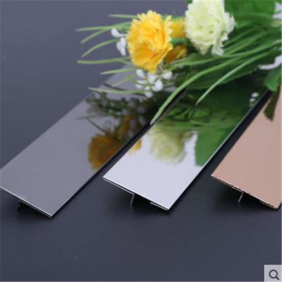 China Modern Grade 304 Brushed C T Profile Stainless Steel Metal Tile Trim For Flooring for sale