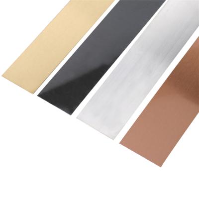 China Modern Foshan Customized Flexible Stainless Steel Strip Flat Metal Tile Trim For Wall Ceiling Decoration for sale