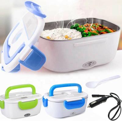 China Household Lunch Box Smart Eco-friendly Plastic Heating Inside Wall Stainless Steel Portable Car Bento Box Cooking Heated Electric Lunch Box for sale