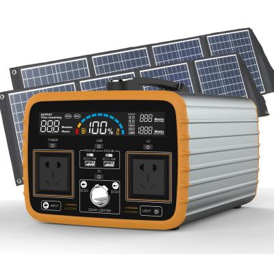 China Type C Solar Generator 1000W 1038Wh Pure Sine Wave AC Outlet, 200W Solar Generator Input For For Outdoor Camping Travel Hunting Blacko for sale