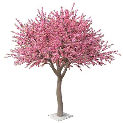 China Realistic Plant Customized Large Artificial Peach Flower Tree Customized Fake Peach Tree For Outdoor Wedding Decoration for sale